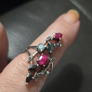 Gem Stone Ring 925 Silver